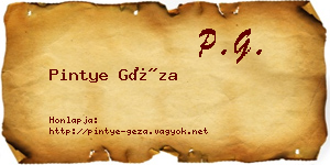 Pintye Géza névjegykártya