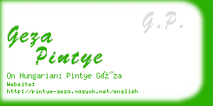 geza pintye business card